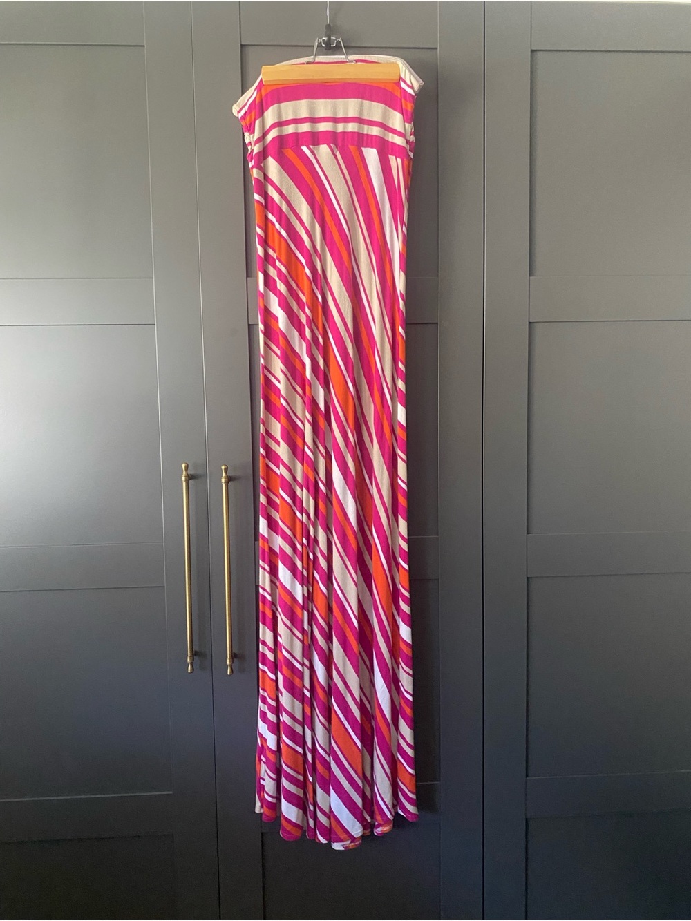 Striped Maxi Dress in Pink & Orange from Banana Republic